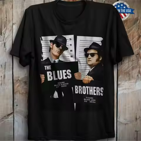 T-Shirt Featuring The Blues Brothers Jack and Elwood From The American Musical Comedy Film Ideal for
