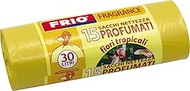 FRIO - Pack of 15 Scented Bin Liners 30L TROPICAL FLOWERS - 52 x 58cm - Yellow - Premium Waste Bags