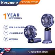 Keromee Mini Fan 3000mA Battery Capacity 5-speed Adjustable Silent Outdoor Foldable Portable Neck Hanging USB Handheld Mini Fan
