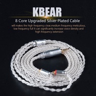KBEAR 8 Core Upgraded Silver Wired Earphone Cable 2PIN/MMCX/QDC Gaming Headphones Earbuds Headset Fo