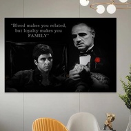 Beauty Poster Scarface And The Godfather Poster Decorative Oil Painting Canvas Wall Art Living Room 