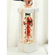 Strawberry Tower Cake Box Packaging Box Christmas Strawberry Tower Packaging Pastry Box 13cm Height 