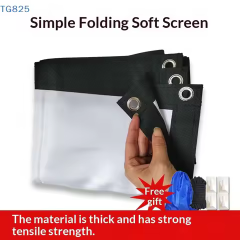 【AN】【SA】1Pcs Curtain Anti-Light 60/72/84/100/120 Inches Projection Screens For Home Outdoor Projecto