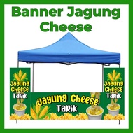 Banner Bunting Jagung Cheese 8x3 kaki / 2x5 kaki Tarik - Readymade Design