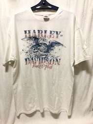 男女可） 美式 復古 哈雷 機車 Harley Davidson  年代 古著 仿舊 品牌 重機 🏍️ T恤 上衣 白色 帥氣 好搭配 酷 潮流 棉質 舒適 親膚 短袖 老鷹 🦅 字母 僅一件 ｛ 好好貨 👌 ｝ #浪浪