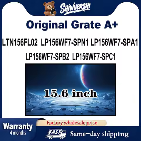 Original New A+ 15.6 inch Slim Laptop Lcd Screen Panel LTN156FL02 LP156WF7 SPN1 LP156WF7 SPA1 LP156W