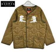 Houston Khaki Alaska Bear Embroidery M-65 Jacket Liner M [Used]