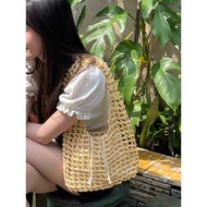 Apricot Yellow - Summer mesh bag, hand-crocheted in bright apricot yellow color