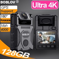 Boblov M7 PRO กล้องติดตัวตำรวจ กล้องติดตัวตำรวจ กล้องติดตัว Body Mini Police Camera GPS Ultra 4K HD 