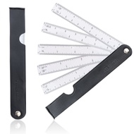 2 pcs Plastic Architect Engineering Drafting Metric Fan Scale Rulers, Foldable Measuring Scale Ruler