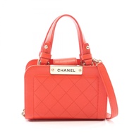 【二手】香奈兒 (Chanel) 絎縫雙肩包RED皮革 絎縫 LogoPlate雙肩鏈條肩包 女士二手 A