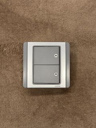 奇勝灰色有燈開關兩掣面板Clipsal Double Light Switch Schneider