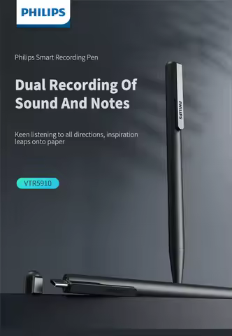 Philips AI Voice Recorder Pen Mobile App Control 10H Recording VTR5910