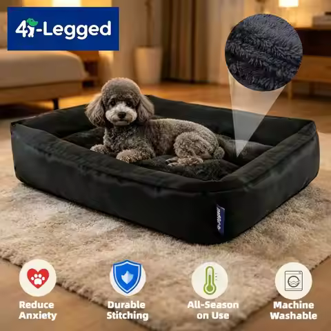 Medium Dog Washable Rectangular Dog Bed, Medium Orthopedic Dog Bed, Warm Soft Comforting Sleep Puppy