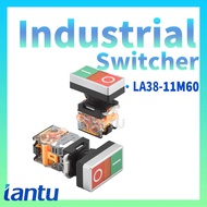 Illuminated double flat Switch Twin push button  Switchs  22mm LA38-11PNSW-Q3
