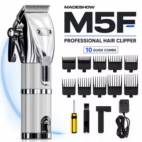 MADESHOW M5F Professional Hair Clipper for Men 6000-7000RPM Cordless Full Metal Barber Fade Machine 