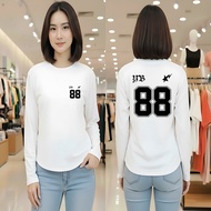 Women's Long Sleeve Spandex T-Shirt || Soft Premium Women's Oval T-Shirt | Number Number T-Shirt