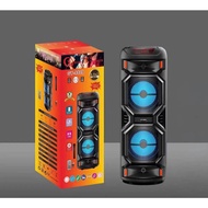 *PORTABLE WIRELESS BLUETOOTH WOOFER SPEAKER *MODEL GY-8809*  *WIRELESS MICROPHONE* *SIZE 8.5 INCHES