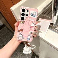 Pink Lovely Bunny Pattern S26Ultra Case comparable for Samsung S26 S23 S24 Ultra S24FE 25FE S25eDge 