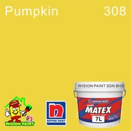 308 PUMPKIN ( 7 LITER ) NIPPON PAINT ( SUPER MATEX 7L ) EMULSION PAINT / CAT DALAM RUMAH / INTERIOR 