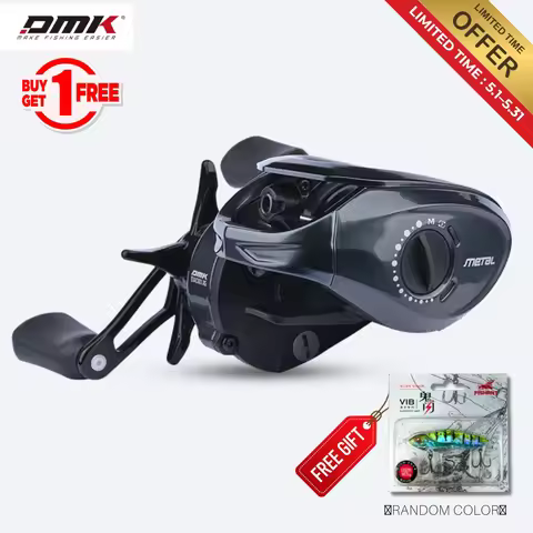 DMK Cheetah Metal Smart DC Baitcasting Reel - 8.5:1, Anti-Backlash Shallow&Universal Reel for Mandar