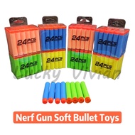 Bullet Refill Darts Premium Foam Bullets Nerf Gun Soft Bullets 24PCS/Box Compatible for Nerf Gun and Toy Guns Sticky Head Bounce Head Bullets Random Colors