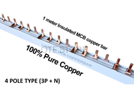 1 Meter 3 Phase 4 POLE (3P+N) 60A Insulated Copper MCB Bar 100% PURE Copper (54pin)