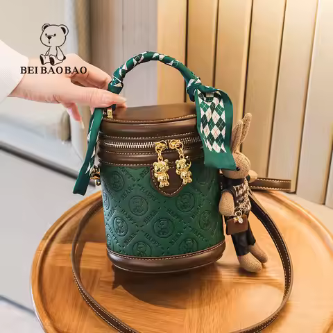 Women's Bag 2023 New Bucket Bag Niche Cylinder Bag Crossbody Bag Large Capacity Shoulder Bag Mobile 