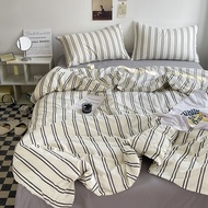 Stripe Bedding Comforter Set with Pillowcase bed sheet Single Full Size Bed Linen Duvet Cover Set Qu