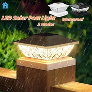 LED Solar Gate Light Outdoor Pillar Light Wateproof Street Light 2 Modes Pillar Light House Decor