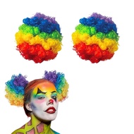 2 Keping Afro Puff Bun Serut Ekor Kuda Sambungan Badut Rambut Palsu Kostum Cosplay Aksesori Rambut u