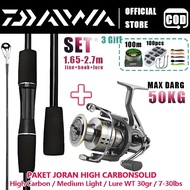 DAIWA Spinning reel fishing rod set barang mancing set combo box mancing full set joran pancing rod