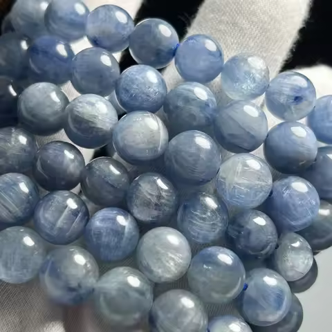 Meihan AAA Natural Kyanite Smooth Round Stone Loose beads Bracelet For Jewelry DIY Making