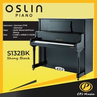 OSLIN S132BK Shiny Black Upright Piano with German FFW & ABEL Hammer Exam Grade 132cm 10 TEAR WARRAN