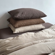 Maillard Style a Nude-like Sleep Double Layer Crinkled Cotton Pure Cotton Bed Sheet Bed Skirt Duvet 