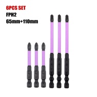 【WOSE】6pcs  Special Slotted Cross Screwdriver Bit for Electrician FPH1 FPH2