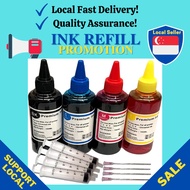 Universal refill ink bottle for printer cartridge ink refill (100ml) syringe (10ml) and needle refil