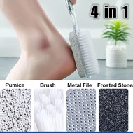 4 in 1 Foot Brush Scrubber Feet Massage Pedicure Tools File Callus Removal Pengasah Tumit Kaki