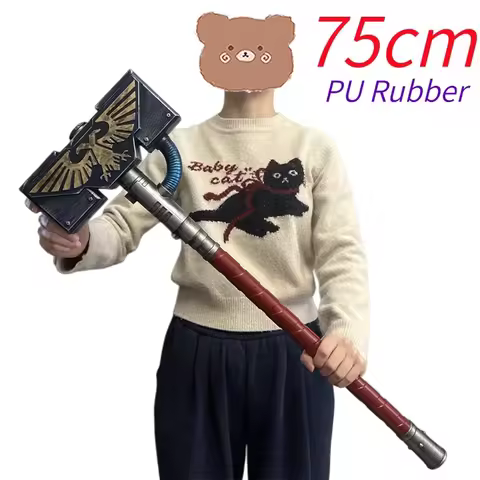 WW Game Cosplay Astra Militarum Hammer Power Sword Weapons Greatsword Prop Safety PU Rubber Carnival
