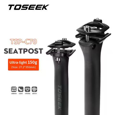 TOSEEK C70 Carbon Seatpost Light Weight 27.2 31.6mm Length350/400mm Matte Black MTB Road Bike Seat P