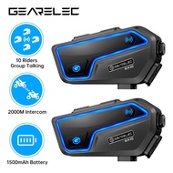 GEARELEC GX10 Bluetooth Motorcycle Intercom Helmet Headset 10 Riders Wireless BT Motorbike Interphone Music Sha PK B4FM-X