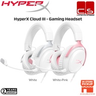 HyperX Cloud III - Gaming Headset (White)(BS7C1AA)-(White-Pink)(9W1Q4AA)