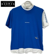1PIU1UGUALE3 【GOLF】【×Del Piero】GDT011-POE417 สีน้ำเงิน×ขาว ADP GOLF S/S MOCK NECK เสื้อยืดคอเต่า ไซส