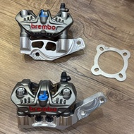 Original Brembo Caliper GP4 Mini Set With Bracket Rxz R-xz / Lc135 v8 & Spacer Grey/Red Logo Ready S
