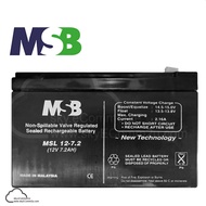 MSB 12V 7.2AH Rechargeable Sealed Lead Battery