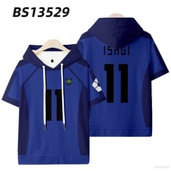 ct Blue Lock Jersey Short Sleeve Hoodie High School Apparel Cosplay Brchirr Isagi Shirt Top Coat Cas