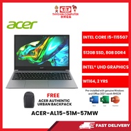 ACER-AL15-51M-57MW-GREY-INTELCOREI5-1155G7,8GBR4,512GB,INTELHD,15.6"FHD,W1164,2YR,H&S