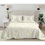 EcoWeaves Cloud Collection CQ-82 - 100% Pure Cotton Queen Size Fitted Bedsheet Set (3-Piece) - Breat