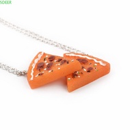 SDEER Best  Forever Necklace, Jewelry Alloy Pizza Pendant, Cute Friendship Necklace Combination Food