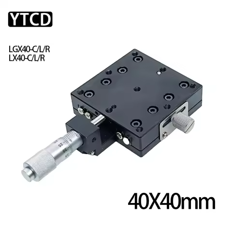 X Axis 40*40mm Optical Manual Linear Guide Rail Micrometer Manual Displacement Platform Sliding Tabl